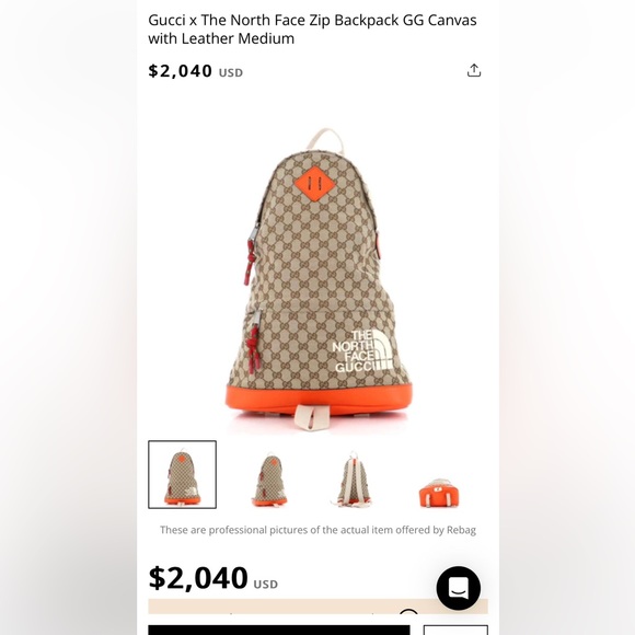 Gucci and north face Backpack GG - Picture 2 of 3
